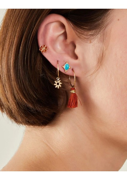 Çiçek ve Halka Küpe Set x 8 fiyatları