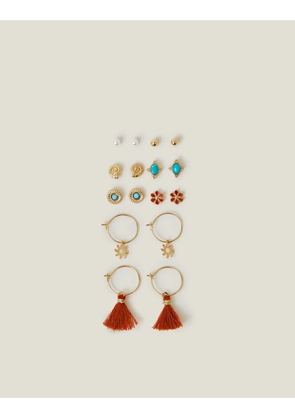 Çiçek ve Halka Küpe Set x 8 modelleri