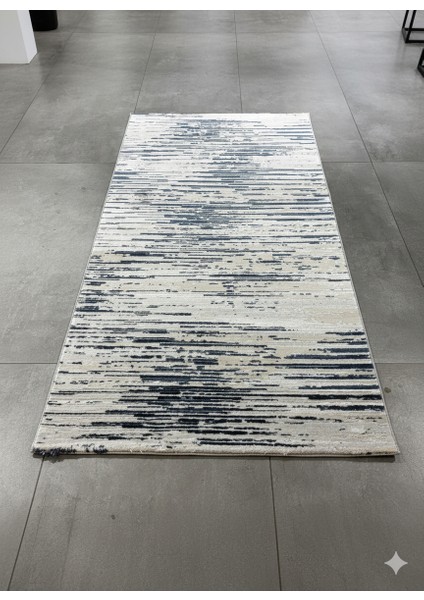 Laura Koleksiyonu Koridor Mutfak Yatak Odası Halısı Makine Dokuma Saçaksız Mavi Gri Yolluk fırsatları