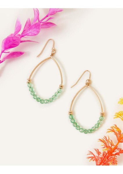 Oval Facet Bead Drop Green indirimleri