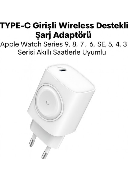 2’si 1 Type-C Çıkışlı Telefon- Apple Watch Akıllı Saat Wireless Kablosuz Destekli Şarj Adaptörü fiyatları