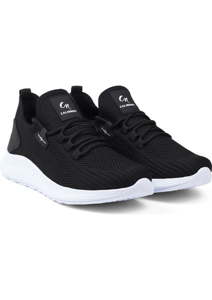 Erkek Siyah Beyaz Sneaker Spor Ayakkabı Rahat Hafif Günlük