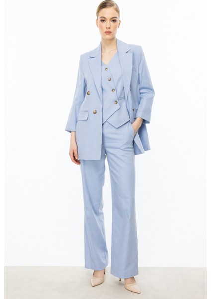 Kadın Duble Kol Astarsız Ceket 4072 Mavi modelleri