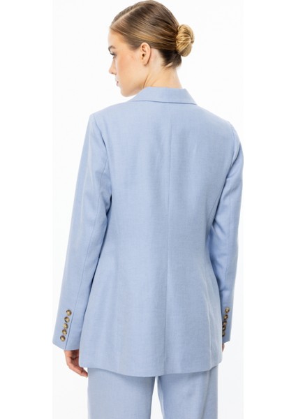 Kadın Duble Kol Astarsız Ceket 4072 Mavi fırsatları