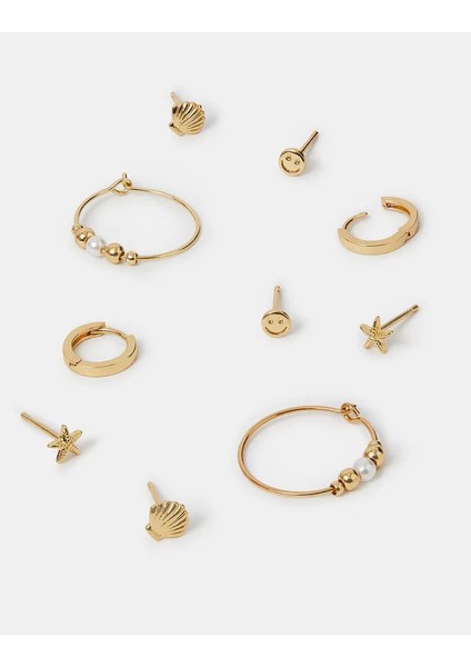 Z Deniz Altı Küpe Seti x 5 Altın Kaplama