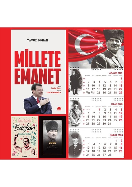 Millete Emanet ve Yalnız Değilsin Başkan - Komutan Ajanda - Ayyıldız Duvar Takvimi