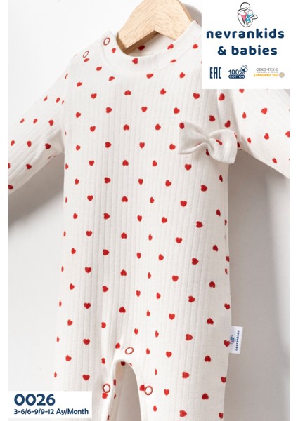 Heart Pattern Bandanalı Kız Bebek 2’li Tulum - Ekru fiyatları