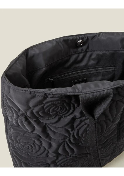 Gül Nakışlı Omuz Çantası Siyah modelleri