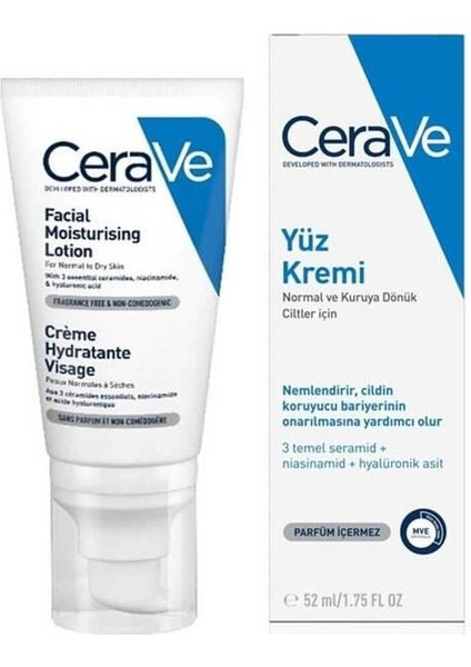 Cerave Facial Moisturising Lotion 52 ml Nemlendirici Losyon - Diş Beyazlatıcı Köpük Hediye