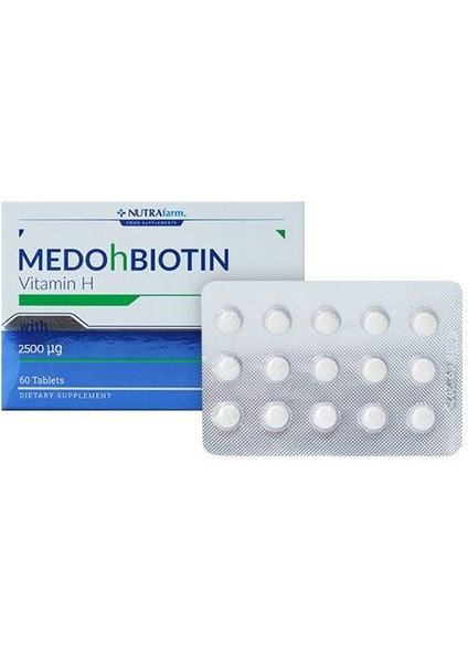 Medohbiotin Biotin 2,5 Mg 60 Tablet Biotin Takviyesi - Diş Beyazlatıcı Köpük Hediye