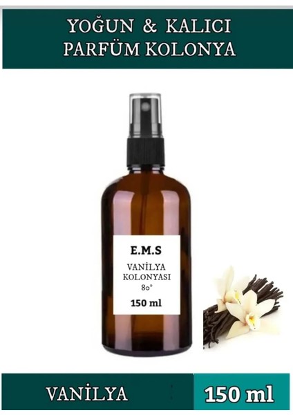 Vanilya Kolonyası 150 ml Yoğun ve Kalıcı 80 Derece Parfümlü Kolonya.
