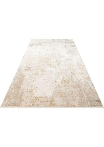 Fresco Xw Fs 34 Krem Altın - Işıltılı Dokuma Bambu Viskon Salon Halısı