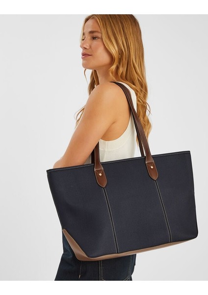 Colour Block Omuz Çantası Lacivert