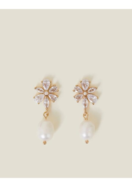 Kristal Çiçekli Inci Küpe fiyatları