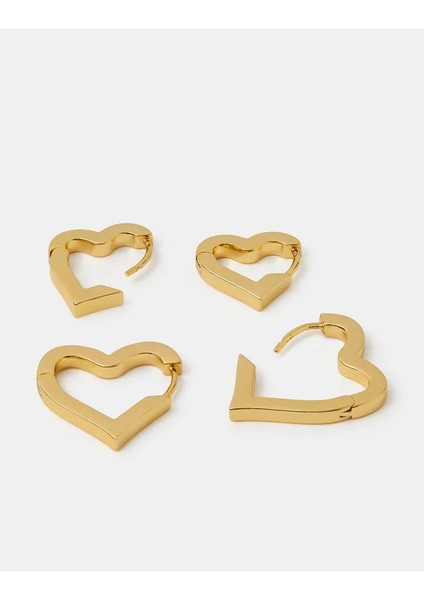 Z Heart Küpe Seti x 2 Altın Kaplama