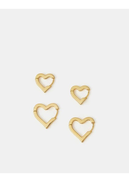 Z Heart Küpe Seti x 2 Altın Kaplama fiyatları