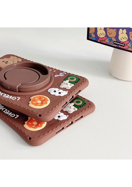 Apple iPad 9.nesil 10.2 Inc Çocuklar Için Askılı 360 Derece Standlı Soft Silikon Lovelybear Kılıf A2602 A2604 fırsatları