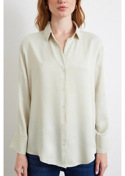 Viskon Saten Gömlek Gri fırsatları