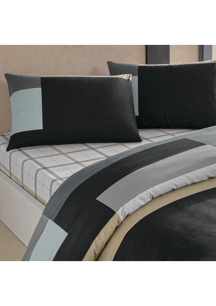 Genç Modası Ranforce Çift Kişilik Nevresim Takımı Nexie Antrasit modelleri