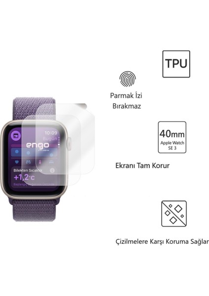 Apple Watch Se 3 40MM Tpu Ekran Koruyucu 2’li Şeffaf Film modelleri