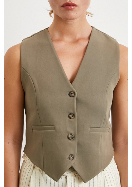 Astarlı Kuplu Yelek Haki indirimleri