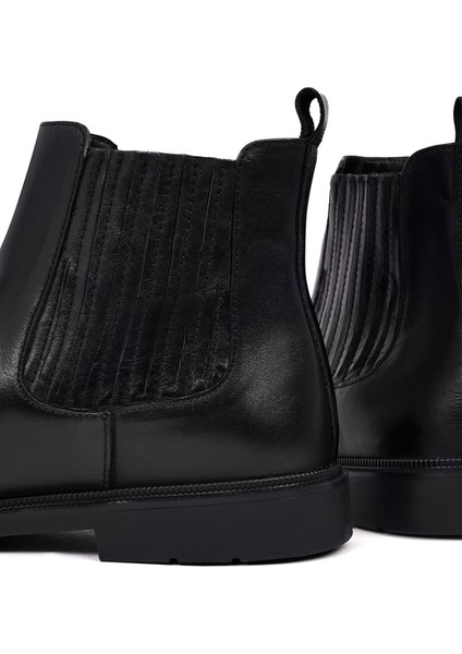 Erkek Siyah Deri Chelsea Bot 25WFD702118