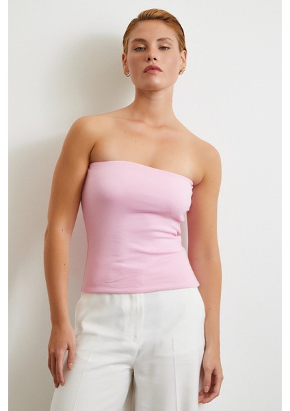 Straplez Top Pembe modelleri
