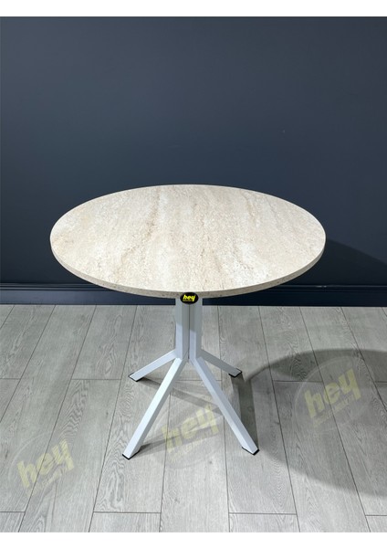 Pars 4 Kişilik Yuvarlak Mutfak Yemek Masası Takımı 4+1 Traverten Beyaz 70 cm modelleri