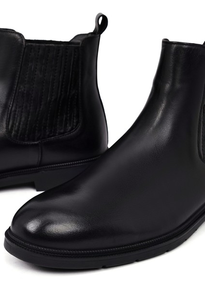 Erkek Siyah Deri Chelsea Bot 25WFD702118