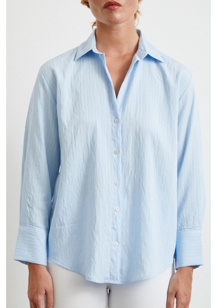 Paralel Çizgili Gömlek Mavi fırsatları