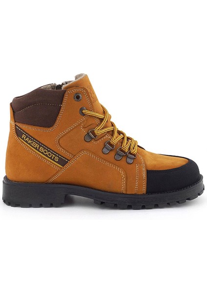 Hakiki Deri Sarı Kahve Bağcıklı Fermuarlı Çocuk Bot fiyatları