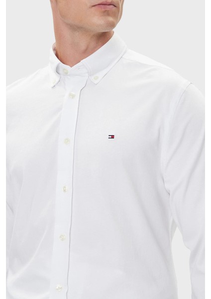 Pamuklu Regular Fit Düğmeli Yaka Uzun Kollu Gömlek Erkek Gömlek MW0MW39418 Ycf fırsatları