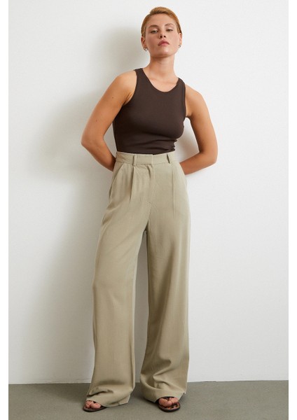 Keten Palazzo Pantolon Gri fiyatları