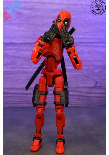 3D Dummy Figür | Hareketli, Pozlanabilir Koleksiyon Modeli | Deadpool Versiyon