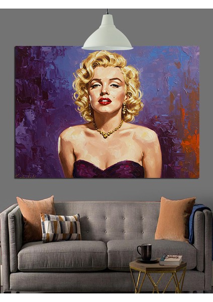 Sarışın Marilyn Monroe Portresi Dekoratif Kanvas - Mdf Ahşap Tablo