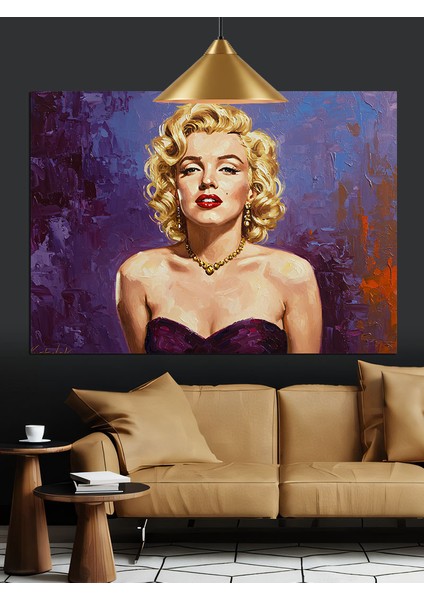 Sarışın Marilyn Monroe Portresi Dekoratif Kanvas - Mdf Ahşap Tablo fırsatları