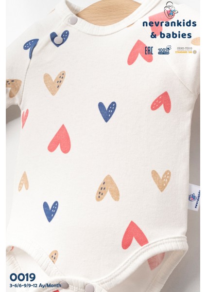 Kız Bebek Renkli Kalpli Krem 3'lü Badili Takım fiyatları