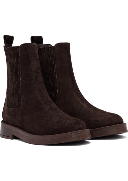 Kadın Kahverengi Süet Deri Chelsea Bot 25WFD202310 fırsatları