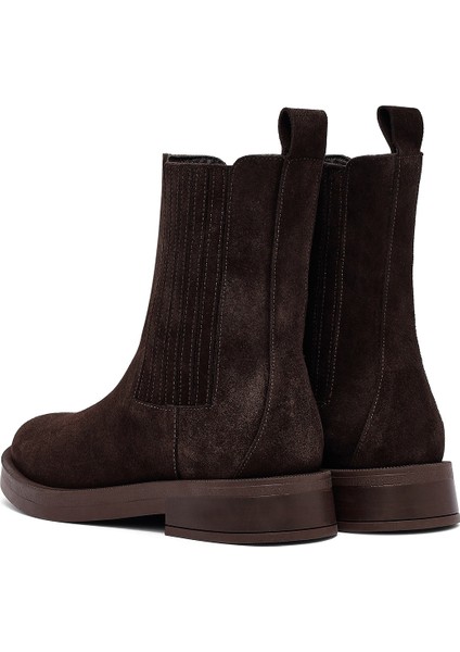 Kadın Kahverengi Süet Deri Chelsea Bot 25WFD202310