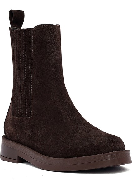 Kadın Kahverengi Süet Deri Chelsea Bot 25WFD202310