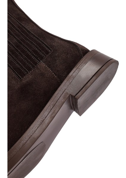 Kadın Kahverengi Süet Deri Chelsea Bot 25WFD202310