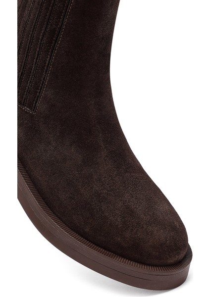 Kadın Kahverengi Süet Deri Chelsea Bot 25WFD202310