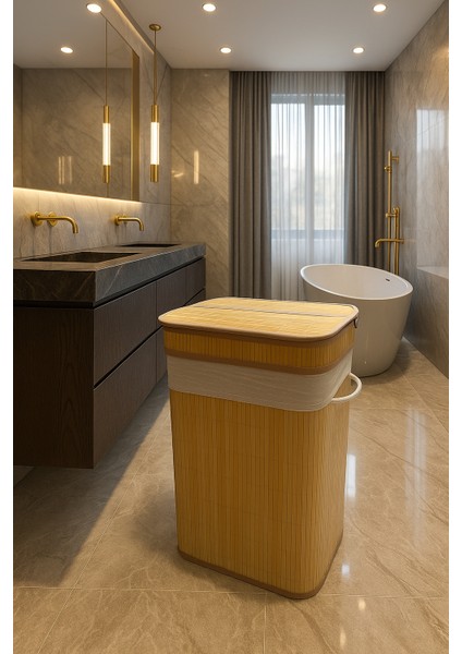 Bambu Çamaşır Sepeti 40X30X60 fırsatları
