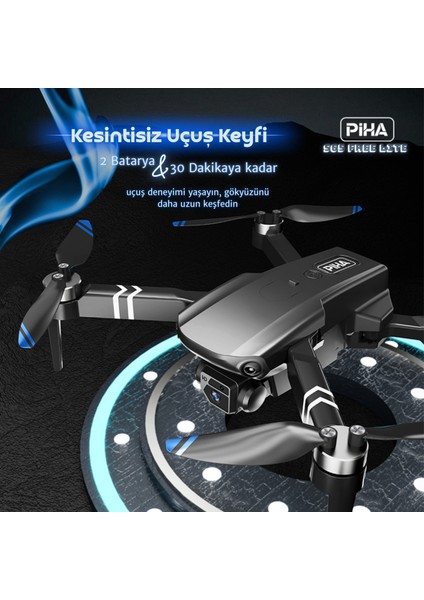 S65 Free Lıte – 2 Batarya, 30 Dakika Uçuş, 1080P Çift Esc Kamera, Fırçasız Motorlu Drone/app Kontrolü