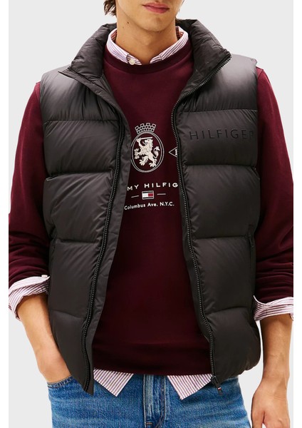 Kapitoneli Su Itici Regular Fit Dik Yaka Şişme Yelek Erkek Yelek MW0MW41360 Bds