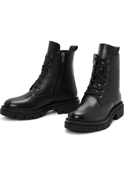 Kadın Siyah Fermuarlı Deri Bot 25WFD410918 modelleri