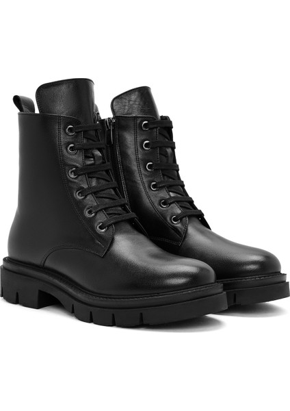 Kadın Siyah Fermuarlı Deri Bot 25WFD410918 fırsatları