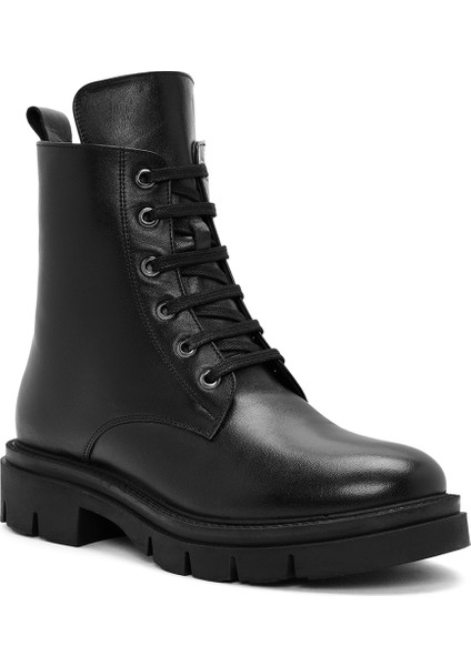 Kadın Siyah Fermuarlı Deri Bot 25WFD410918