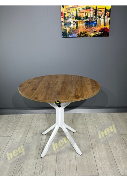 Aras 2 Kişilik Yuvarlak Mutfak Yemek Masası Takımı 2+1 Ceviz Kazayağı Kumaş 80 cm fiyatları