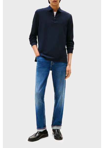 % 100 Pamuk Regular Fit Yarım Fermuarlı Polo Yaka Sweat Erkek Polo Yaka Sweat MW0MW42078 Dw5 fiyatları